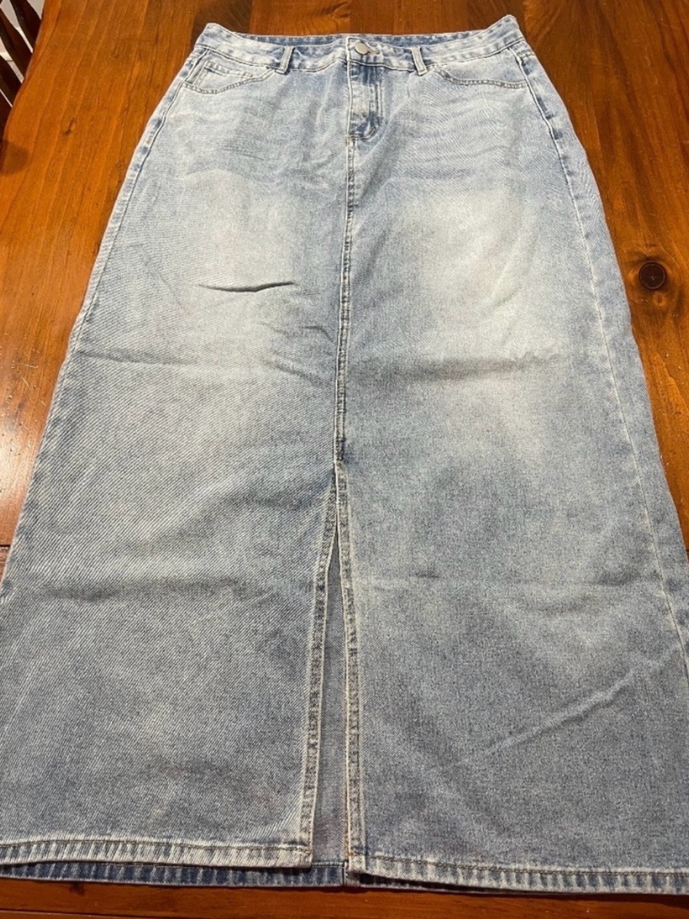 NWT PETAL + PUP Womens Casual High Waist Blue Denim‎ Midi Slit Skirt Sizw US 12
